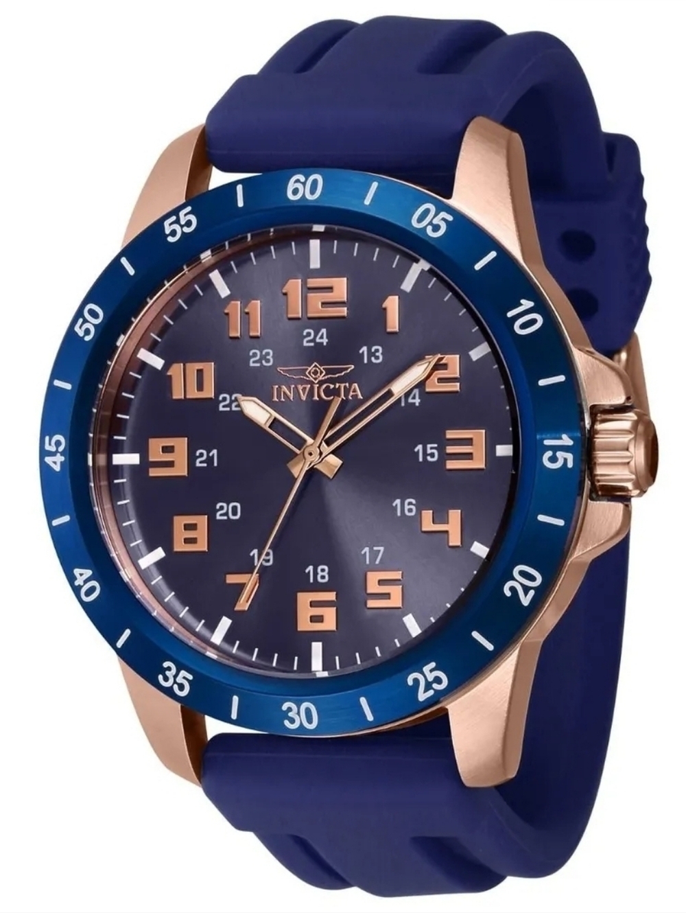 40001 Invicta Pro Diver Stratus Men's Blue Rose Gold Military Time Watch - 45mm